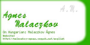 agnes malaczkov business card