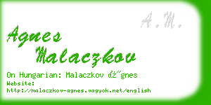 agnes malaczkov business card